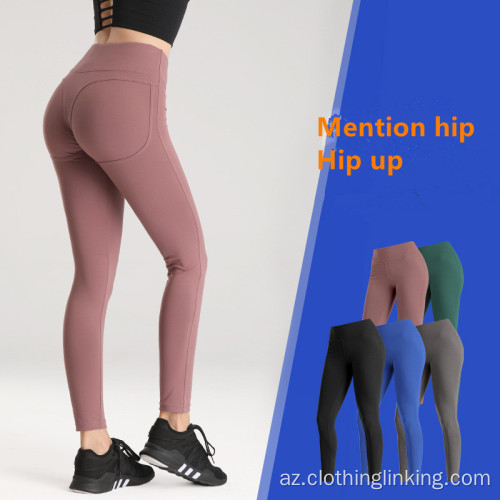 Sport Gym Leggings Qadın Uzun Qollu